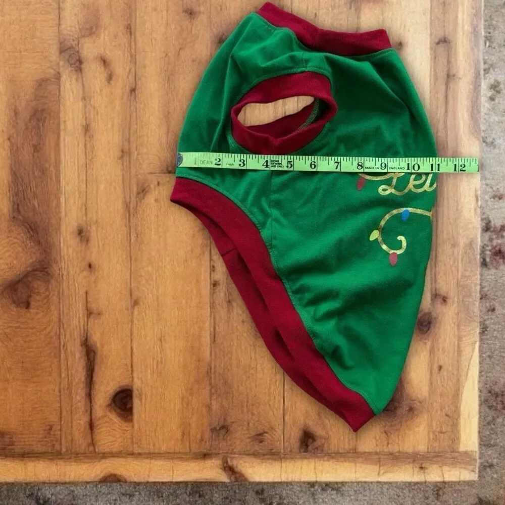 Dog Christmas Holiday Green Shirt Lets Get Lit Sz M/L